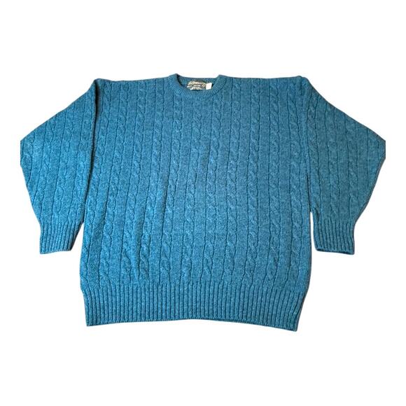 Burberry Vintage Blue men's Sweater size Small Made in England 100% Wool - Picture 1 of 5